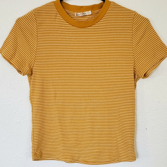 Heart Hips Yellow And White Striped 